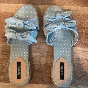 Blue White Kensie Sandals Size 10